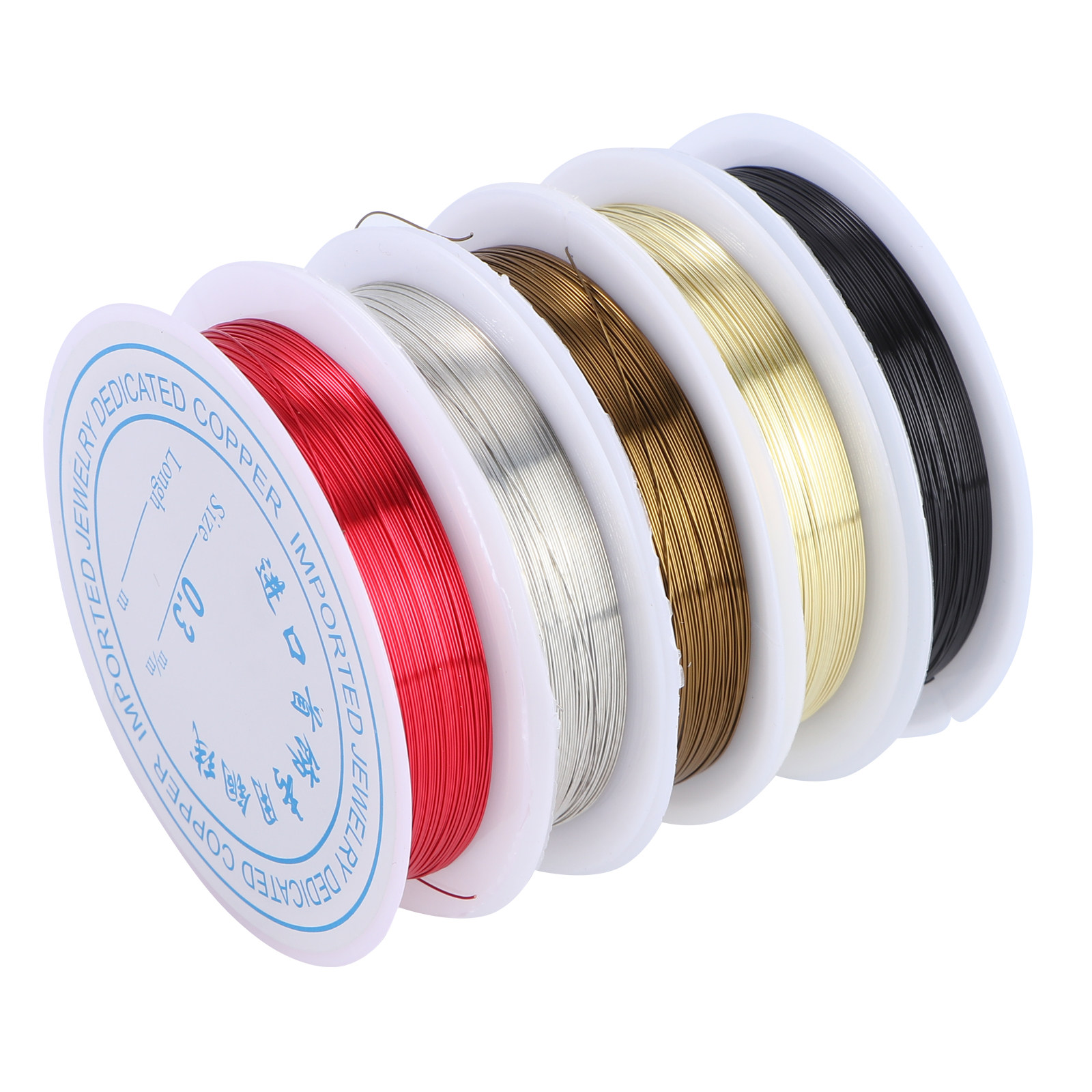 5ロール入り、26ゲージの銅線。ジュエリー材料として使用。被 - Copper Wire Roll のレビューと価格